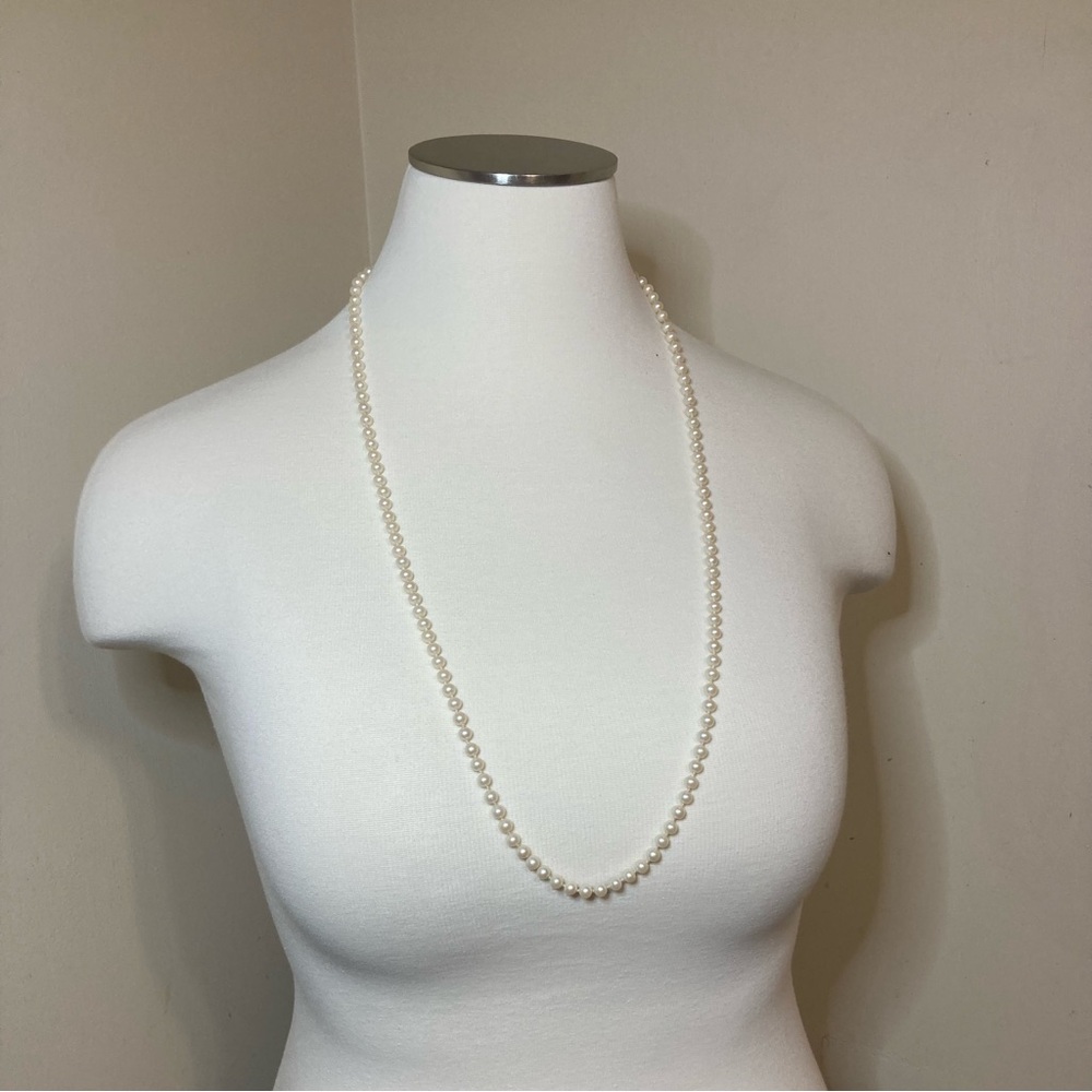 GERMAN SILVER HAND TIED FAUX PEARL NECKLACE